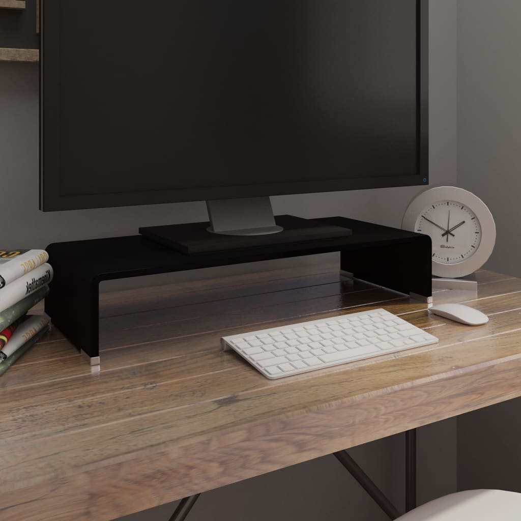 vidaXL Tv-meubel/monitorverhoger transparant 40x25x11 cm glas