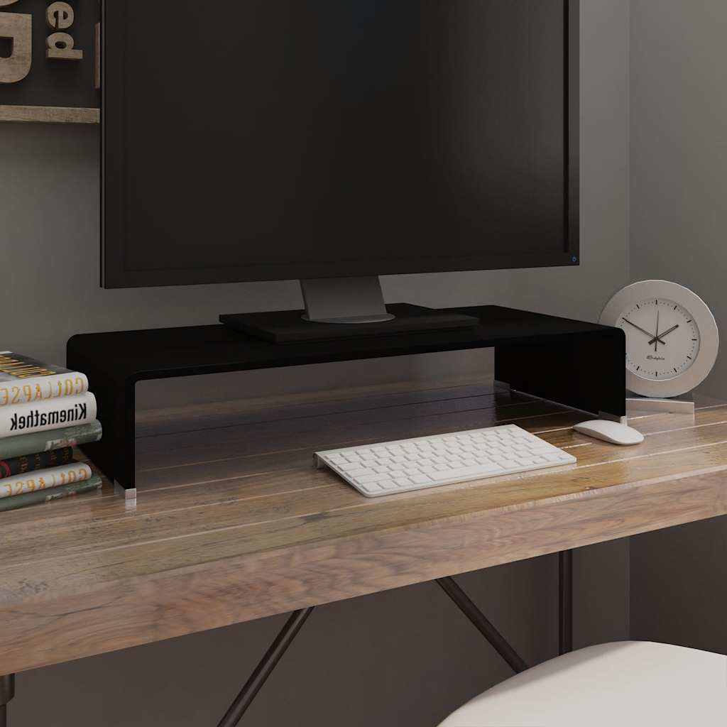 vidaXL Tv-meubel/monitorverhoger transparant 40x25x11 cm glas