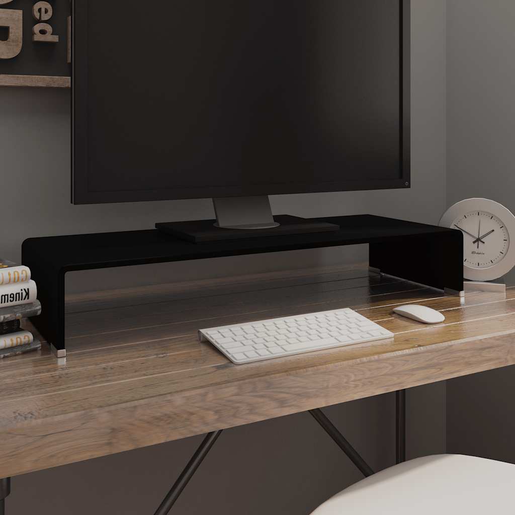 vidaXL Tv-meubel/monitorverhoger transparant 40x25x11 cm glas