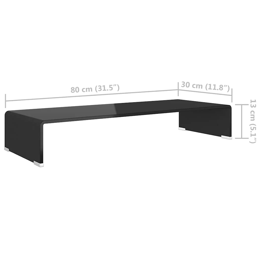 vidaXL Tv-meubel/monitorverhoger transparant 40x25x11 cm glas