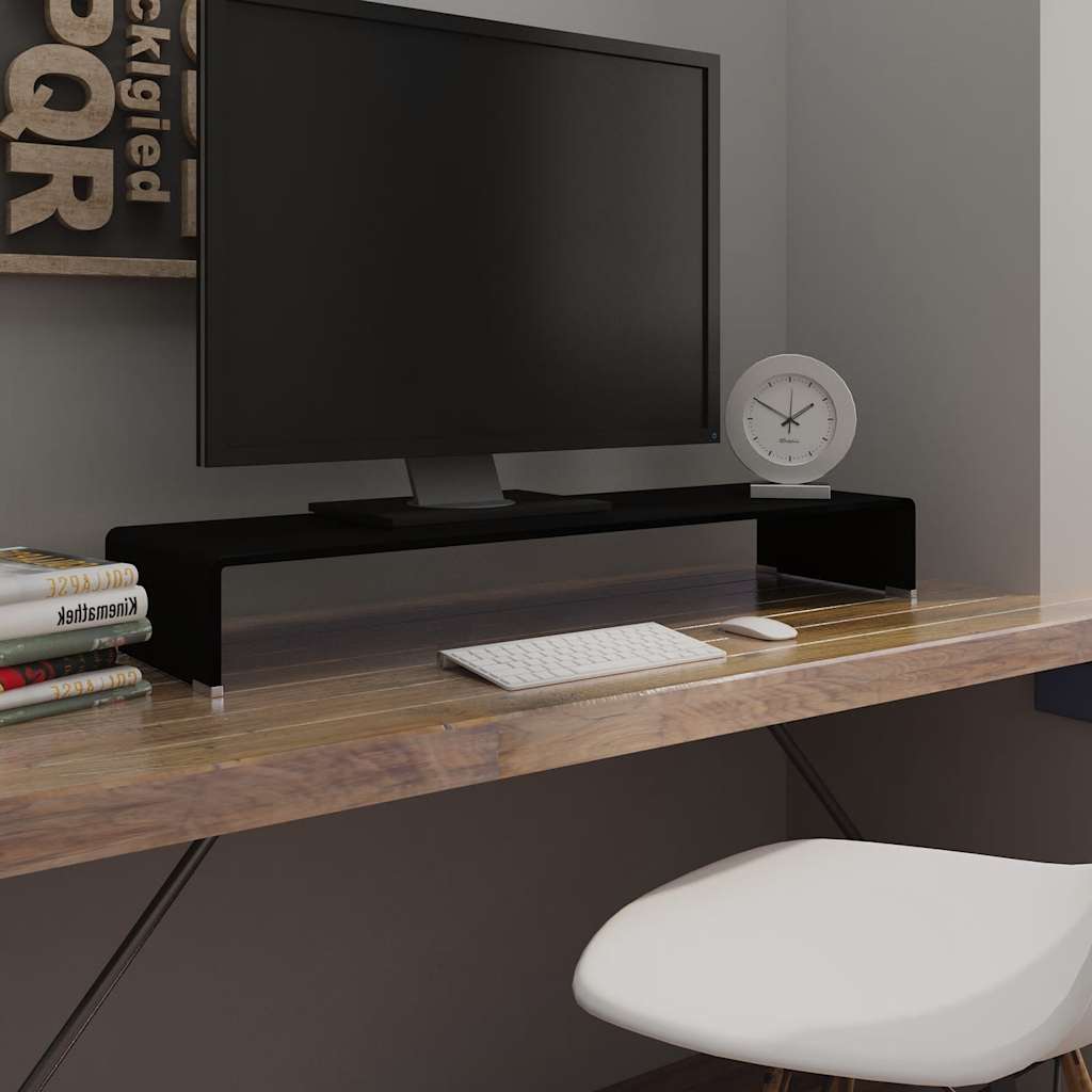 vidaXL Tv-meubel/monitorverhoger transparant 40x25x11 cm glas
