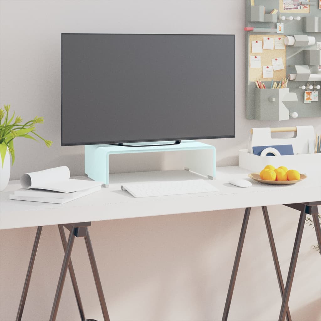 vidaXL Tv-meubel/monitorverhoger transparant 40x25x11 cm glas