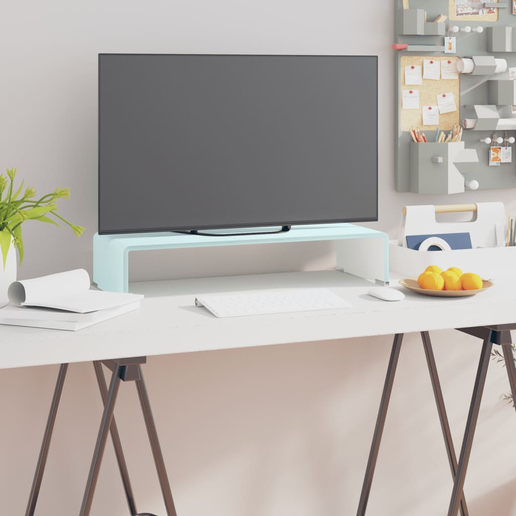 vidaXL Tv-meubel/monitorverhoger transparant 40x25x11 cm glas