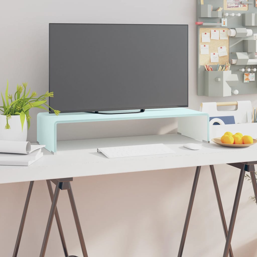 vidaXL Tv-meubel/monitorverhoger transparant 40x25x11 cm glas