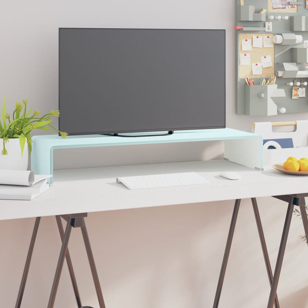 vidaXL Tv-meubel/monitorverhoger transparant 40x25x11 cm glas