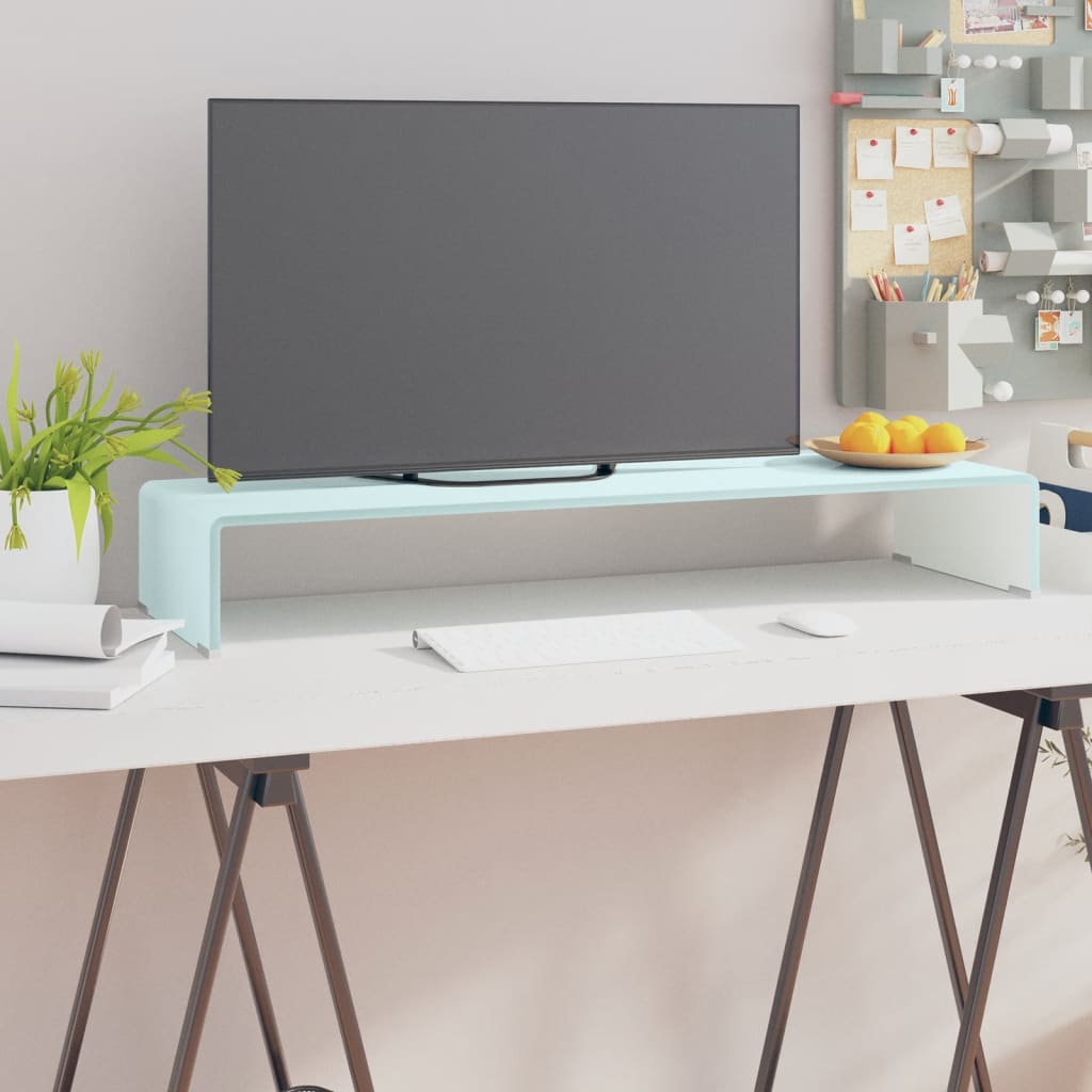 vidaXL Tv-meubel/monitorverhoger transparant 40x25x11 cm glas
