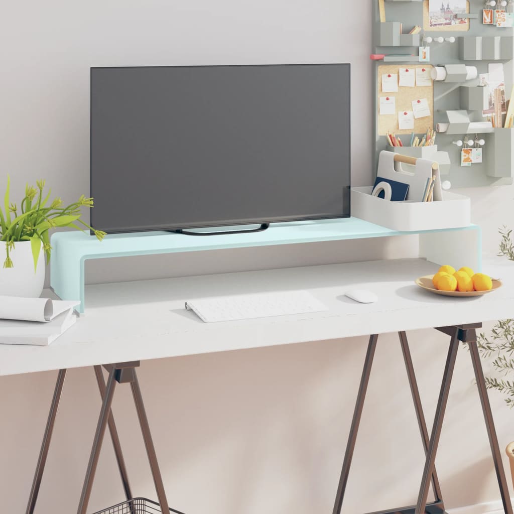 vidaXL Tv-meubel/monitorverhoger transparant 40x25x11 cm glas