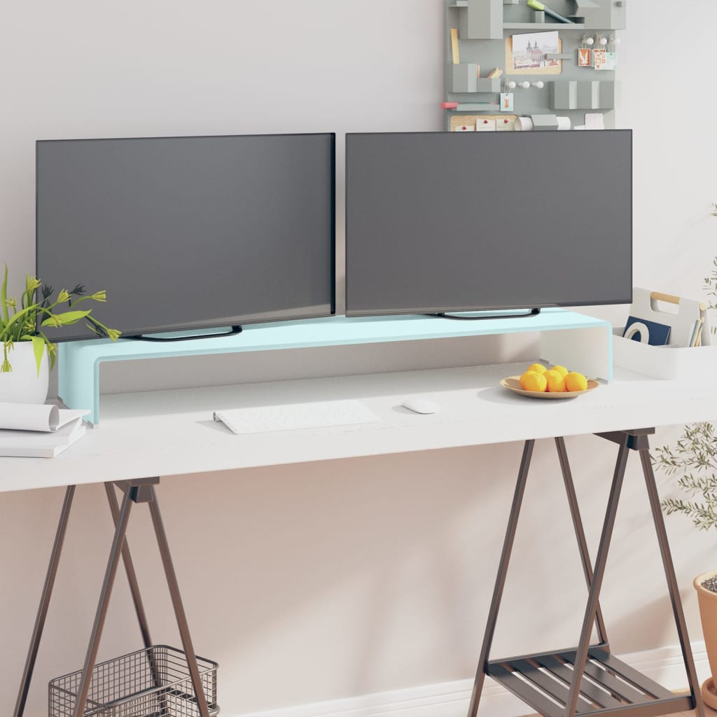 vidaXL Tv-meubel/monitorverhoger transparant 40x25x11 cm glas