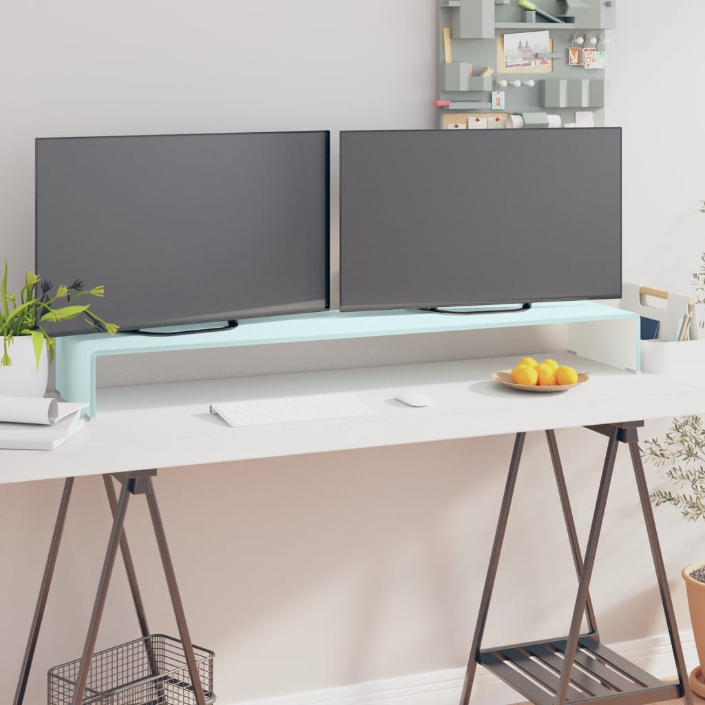 vidaXL Tv-meubel/monitorverhoger transparant 40x25x11 cm glas