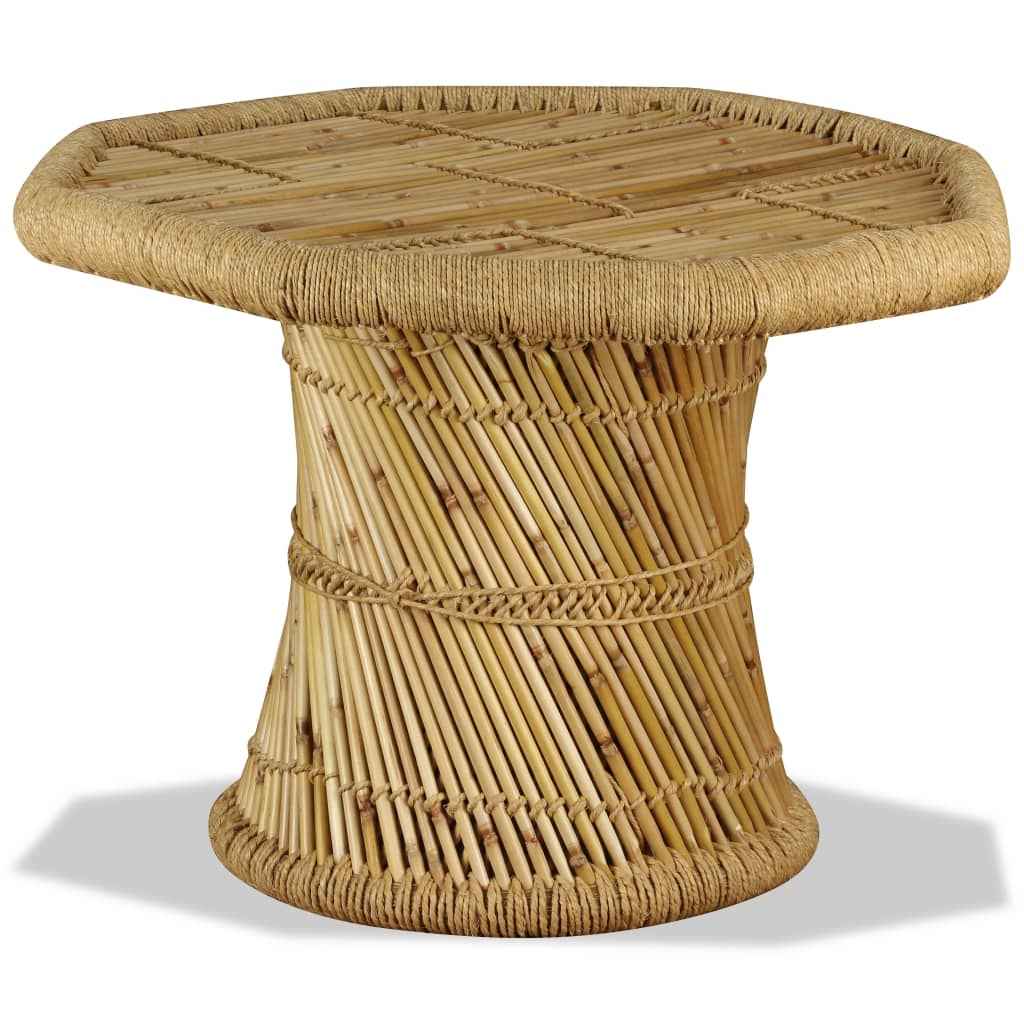 vidaXL Salontafel achthoekig met chindi details bamboe meerkleurig