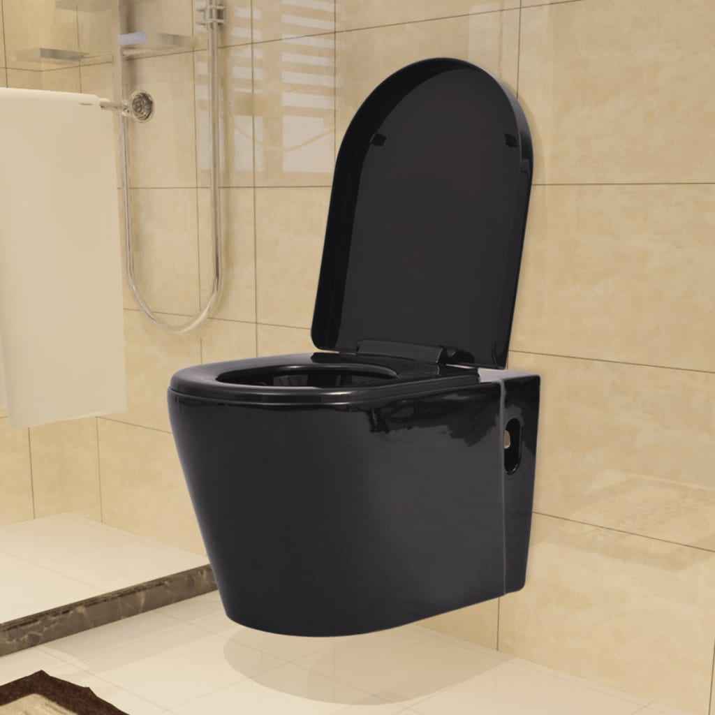 vidaXL Hangend toilet keramiek wit