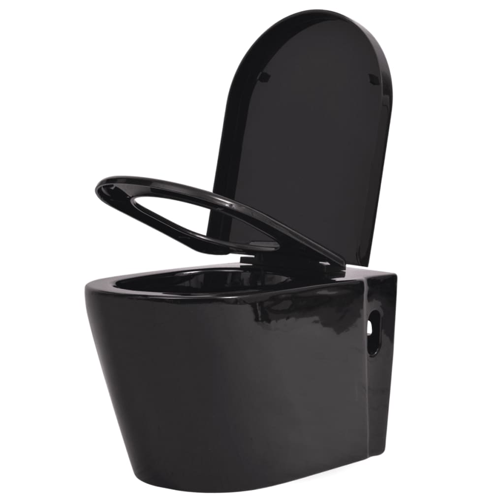 vidaXL Hangend toilet keramiek wit