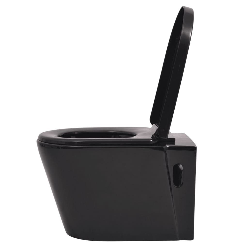 vidaXL Hangend toilet keramiek wit