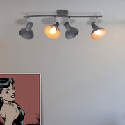 vidaXL Plafondlamp voor 4 peertjes E27 zwart en goud