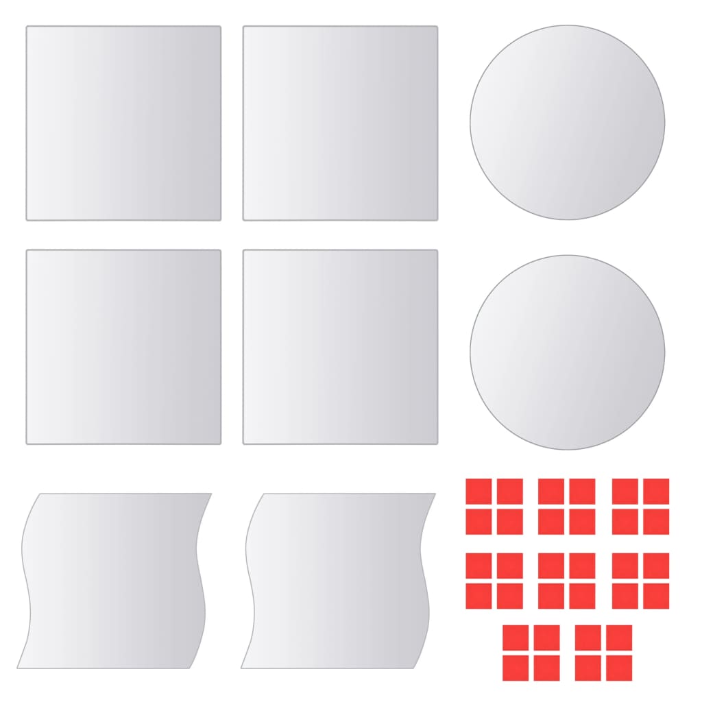 vidaXL 8 pcs Mirror Tiles Multi-shaped Glass
