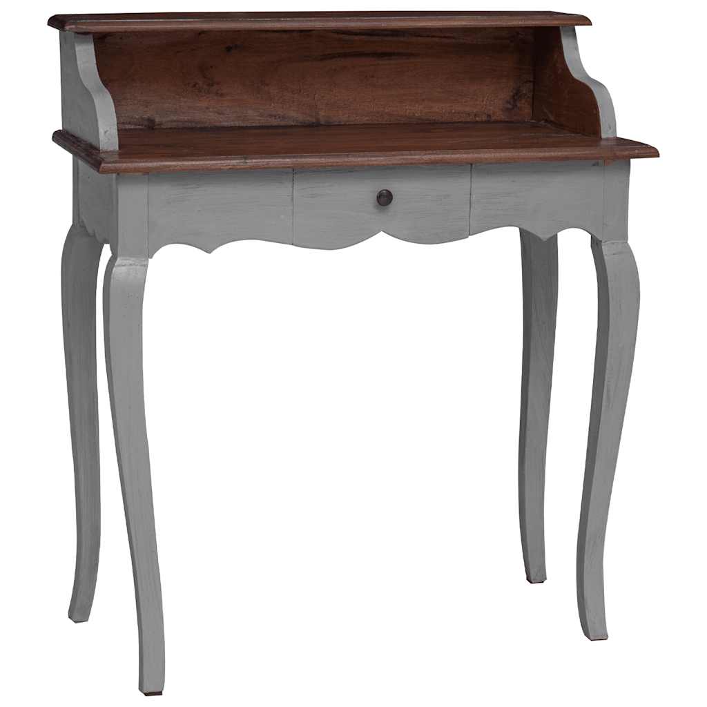 vidaXL Bureau met lade Wit 80 x 40 x 92 cm Massief Mahoniehout