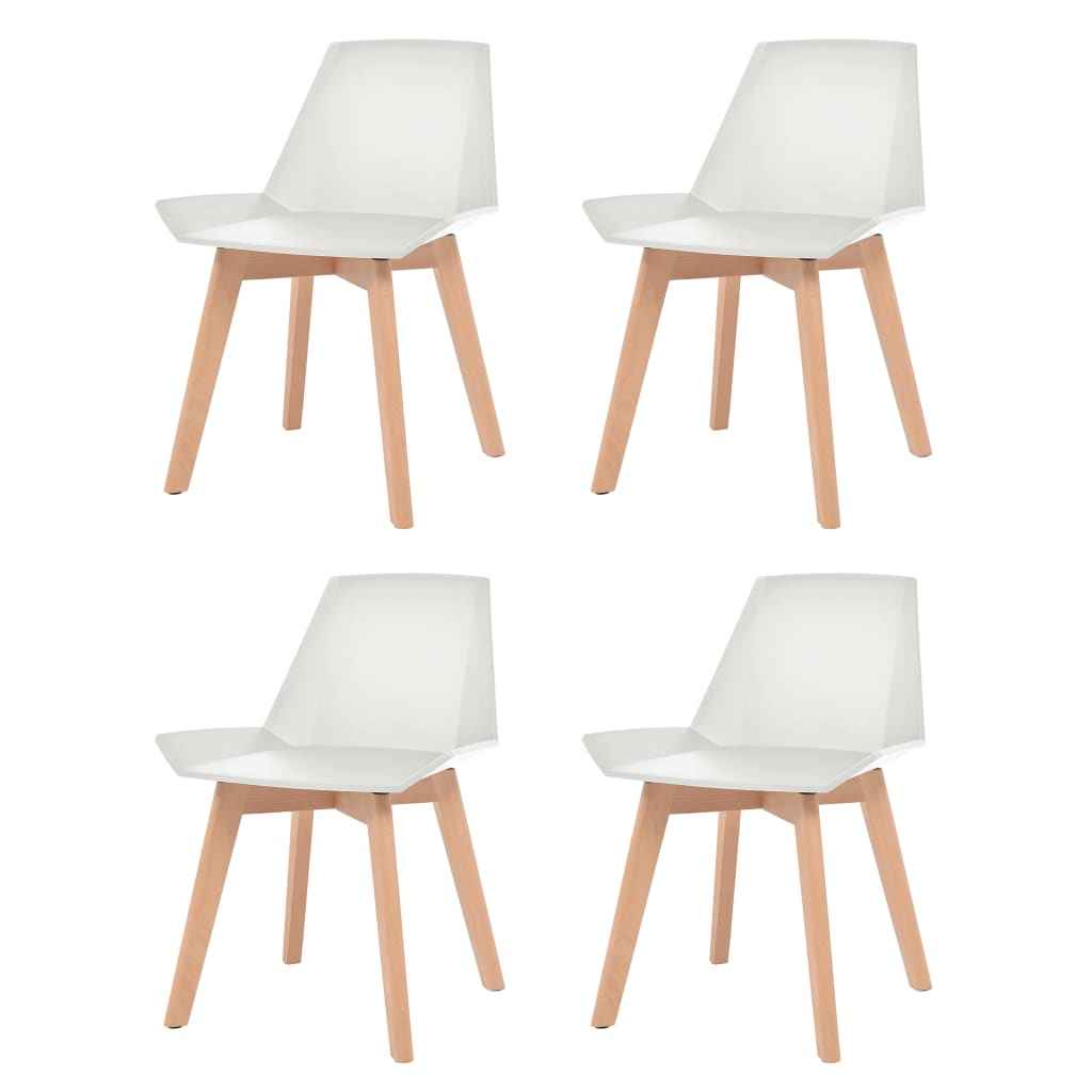 vidaXL Eetkamerstoelen 4 st kunststof wit