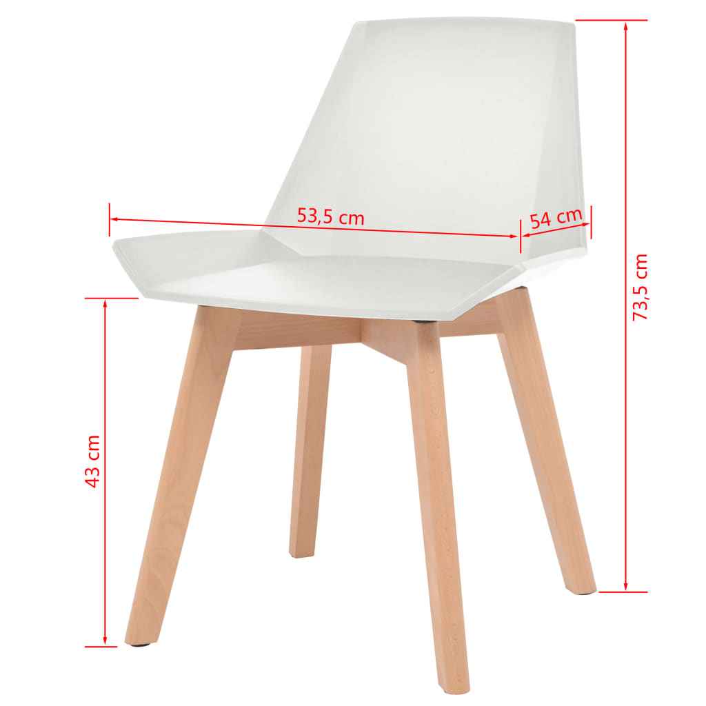 vidaXL Eetkamerstoelen 4 st kunststof wit