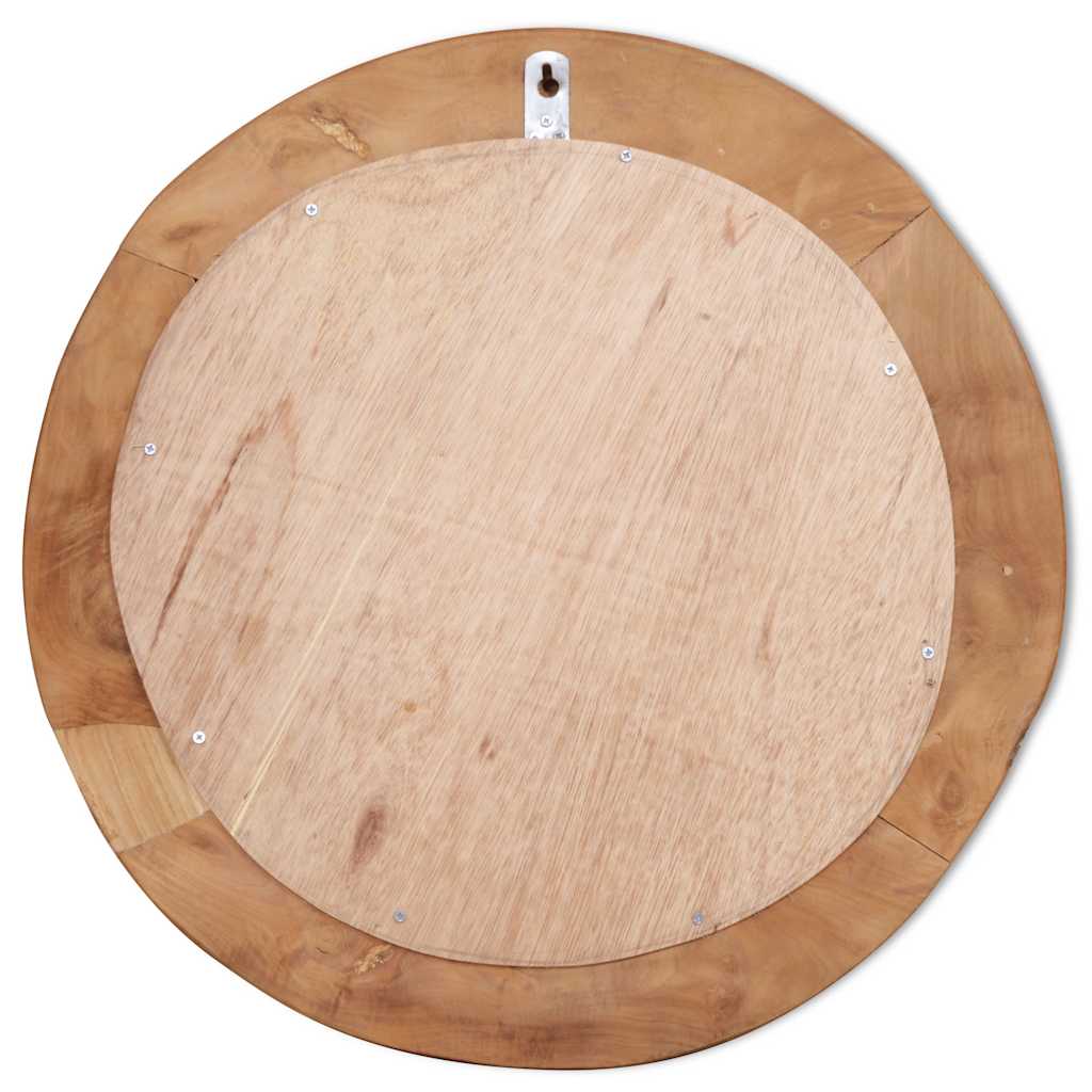 vidaXL Decorative Round Mirror 60 cm Teak Wood