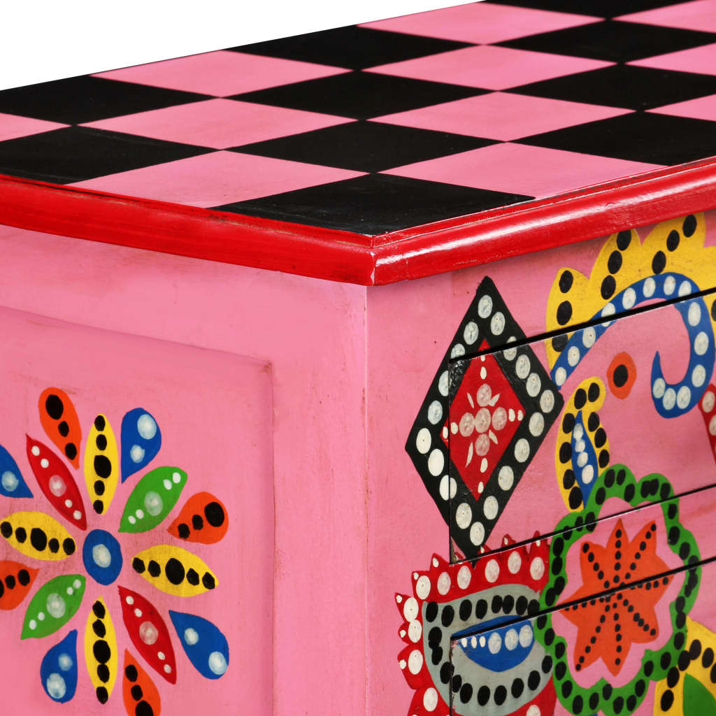 vidaXL Wandtafel handgeschilderd massief mangohout blauw