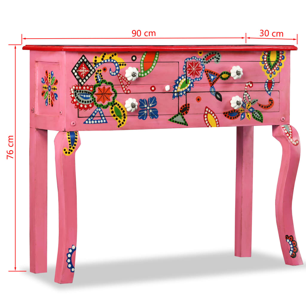 vidaXL Wandtafel handgeschilderd massief mangohout blauw