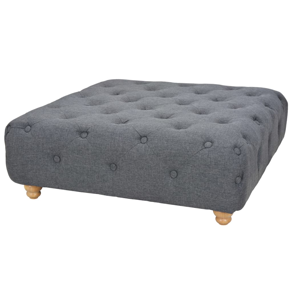 vidaXL Poef 80x80x30 cm stof donkergrijs