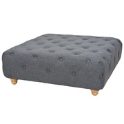 vidaXL Poef 80x80x30 cm stof donkergrijs