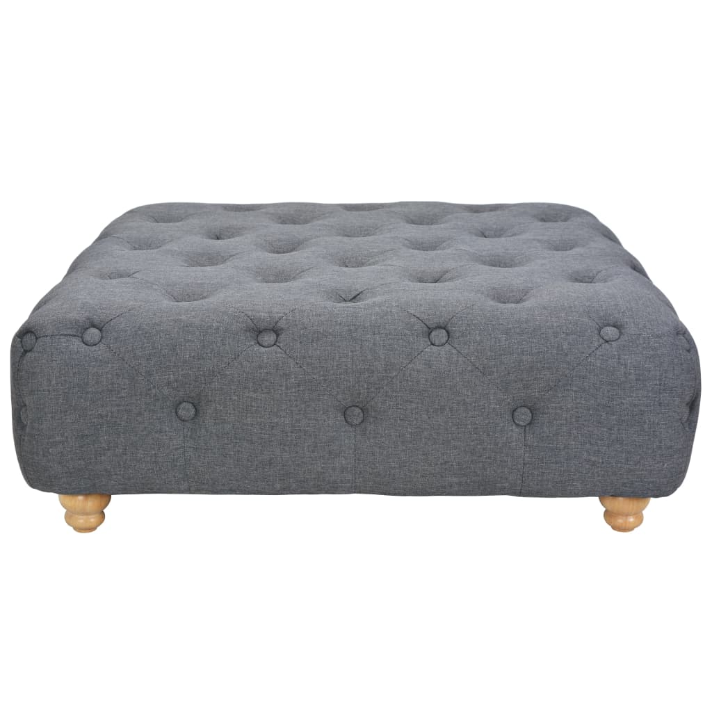 vidaXL Poef 80x80x30 cm stof donkergrijs