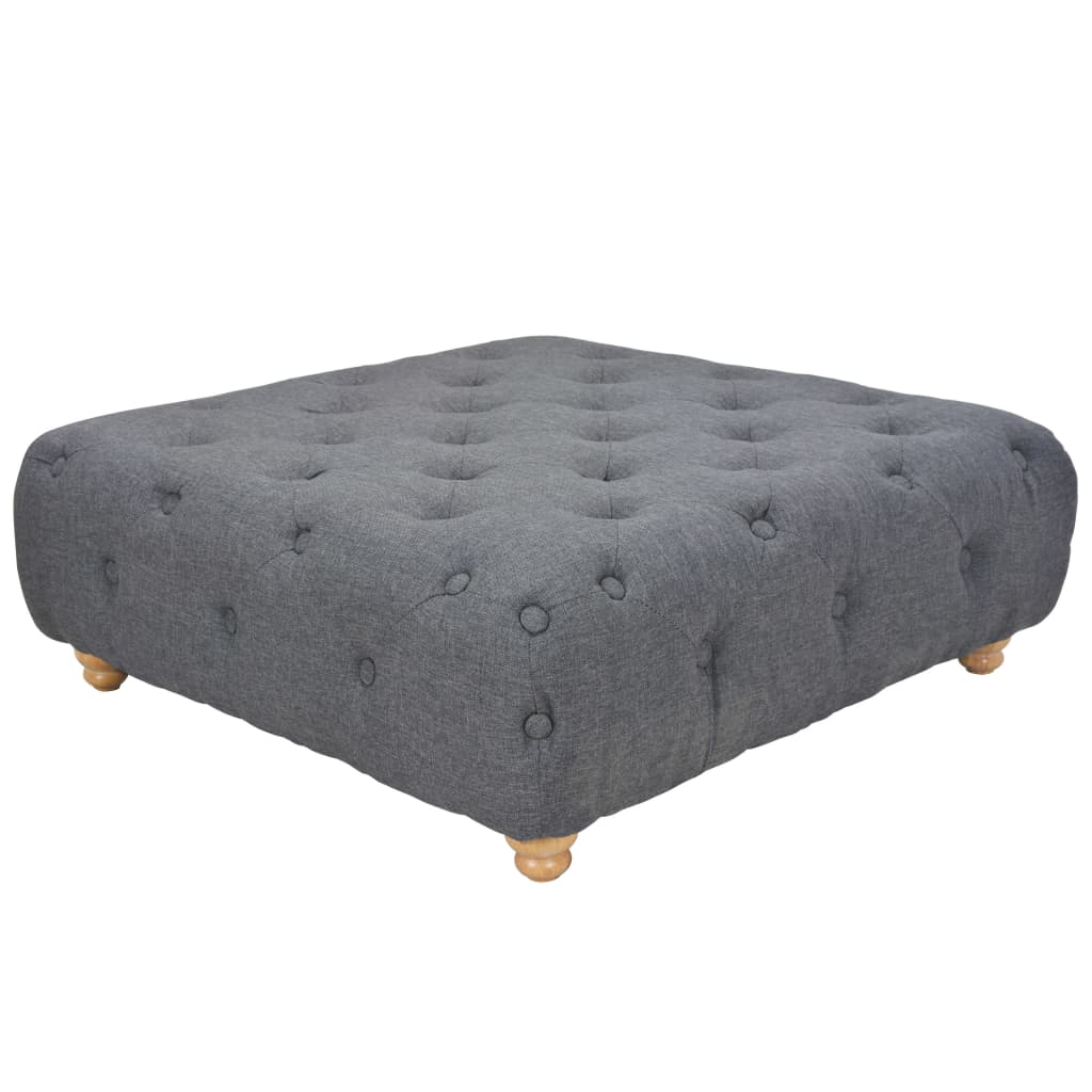 vidaXL Poef 80x80x30 cm stof donkergrijs