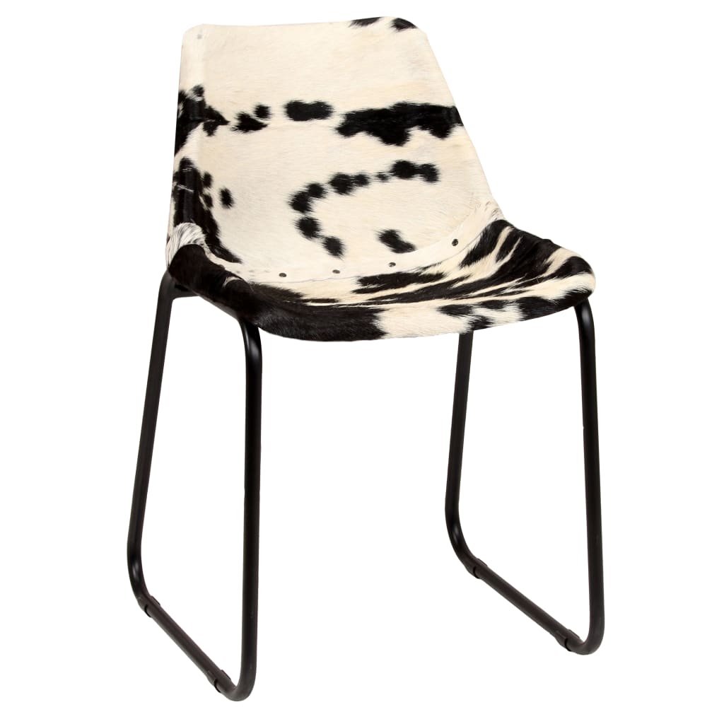 vidaXL Eetkamerstoelen echt geitenleer 2 st