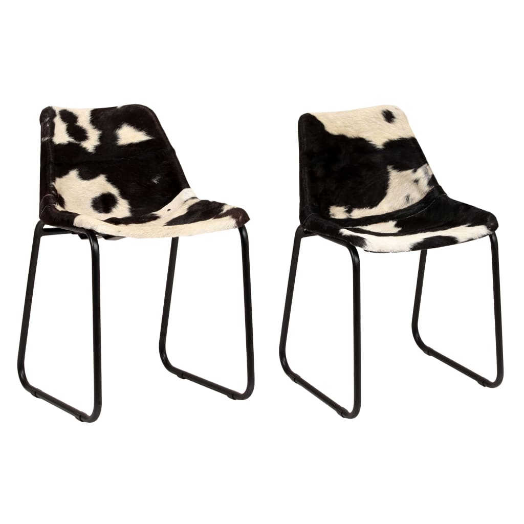 vidaXL Eetkamerstoelen echt geitenleer 2 st