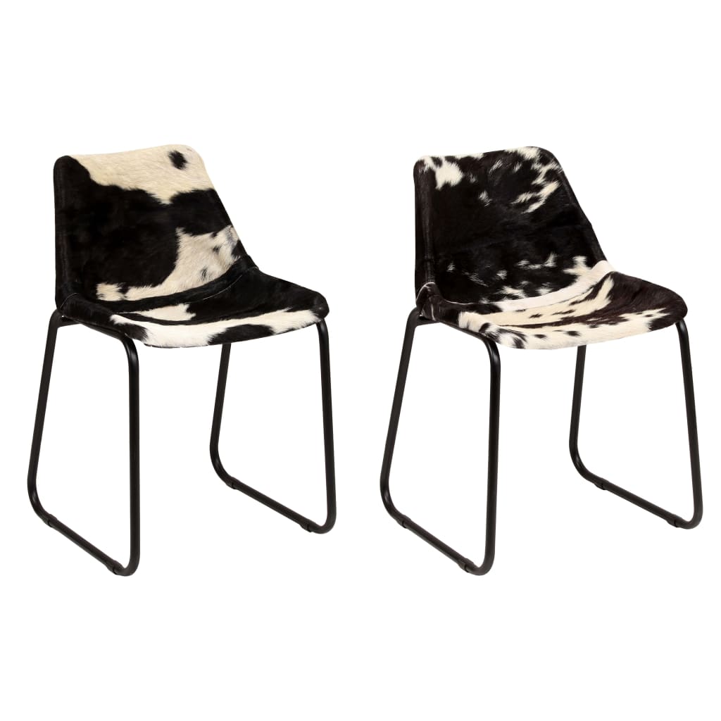 vidaXL Eetkamerstoelen echt geitenleer 2 st