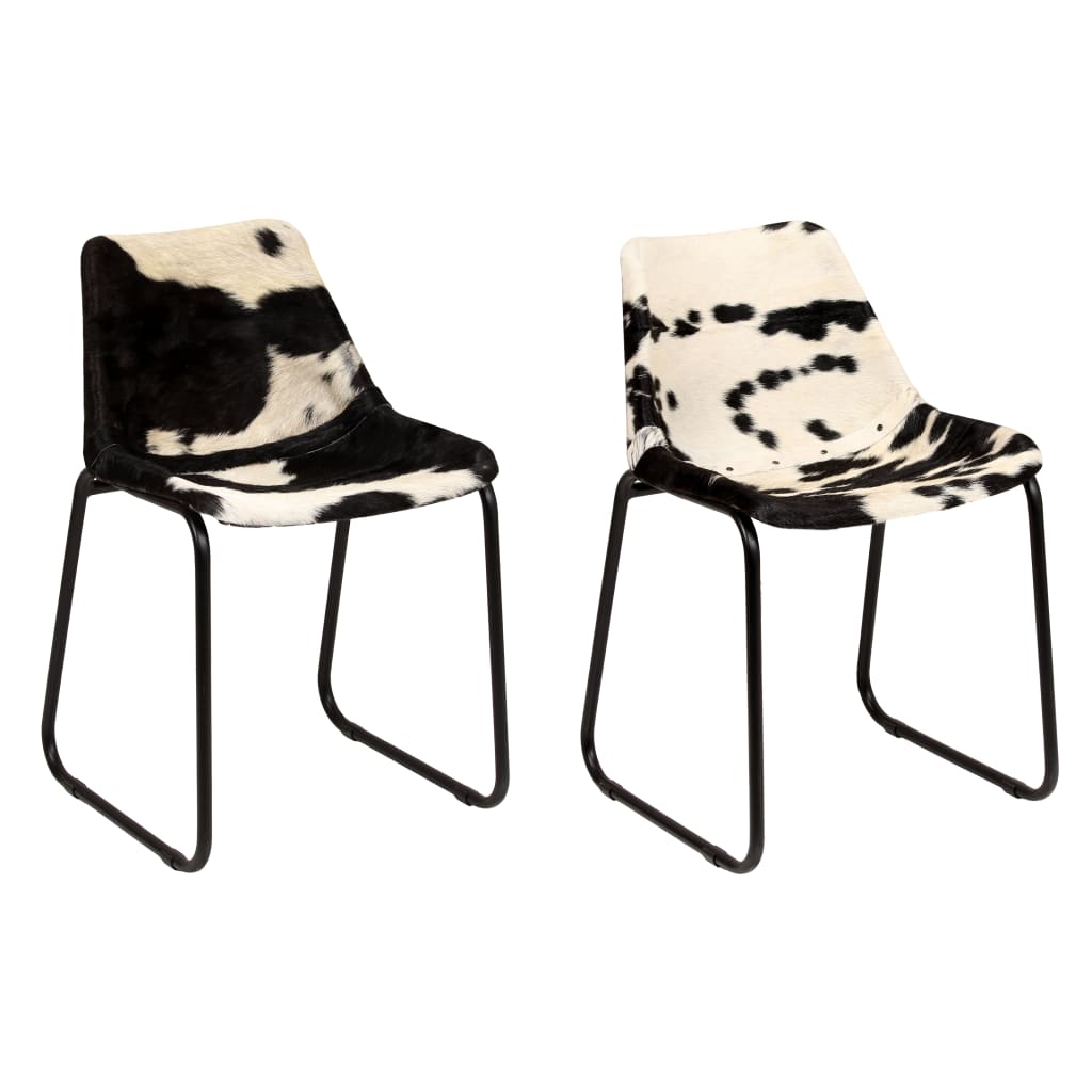 vidaXL Eetkamerstoelen echt geitenleer 2 st