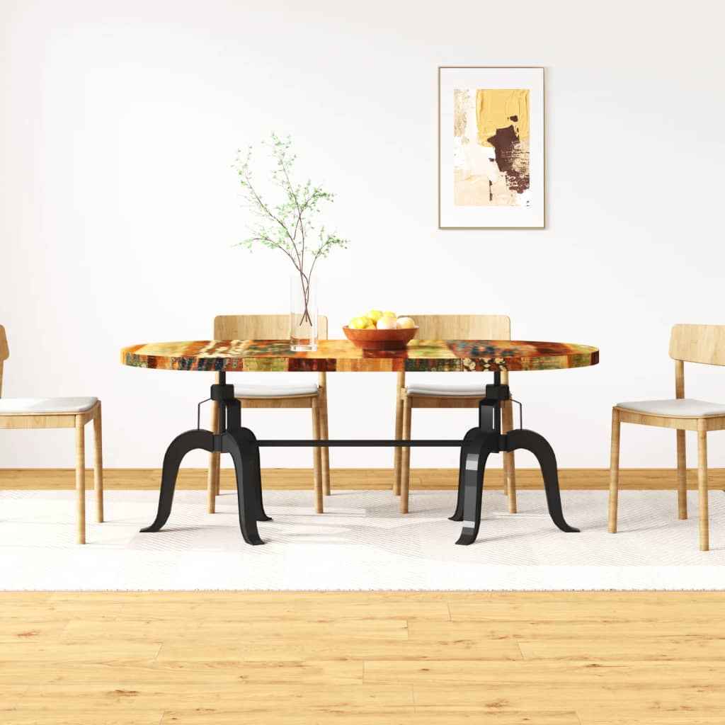 vidaXL Eettafel 180 cm massief gerecycled hout en staal