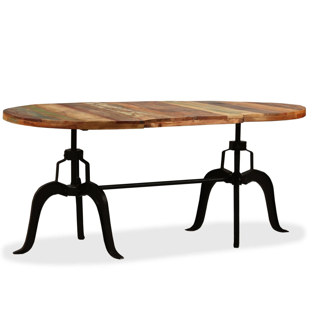 vidaXL Eettafel 180 cm massief gerecycled hout en staal