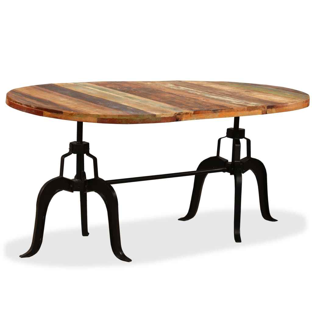 vidaXL Eettafel 180 cm massief gerecycled hout en staal