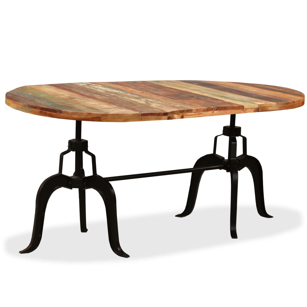 vidaXL Eettafel 180 cm massief gerecycled hout en staal