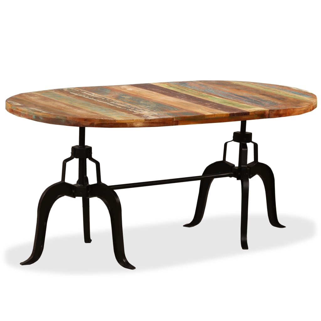 vidaXL Eettafel 180 cm massief gerecycled hout en staal