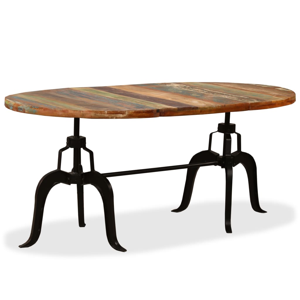 vidaXL Eettafel 180 cm massief gerecycled hout en staal