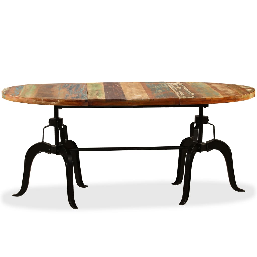 vidaXL Eettafel 180 cm massief gerecycled hout en staal