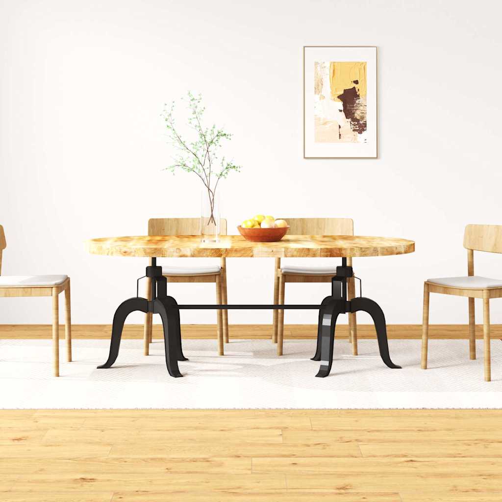 vidaXL Eettafel 180 cm massief gerecycled hout en staal