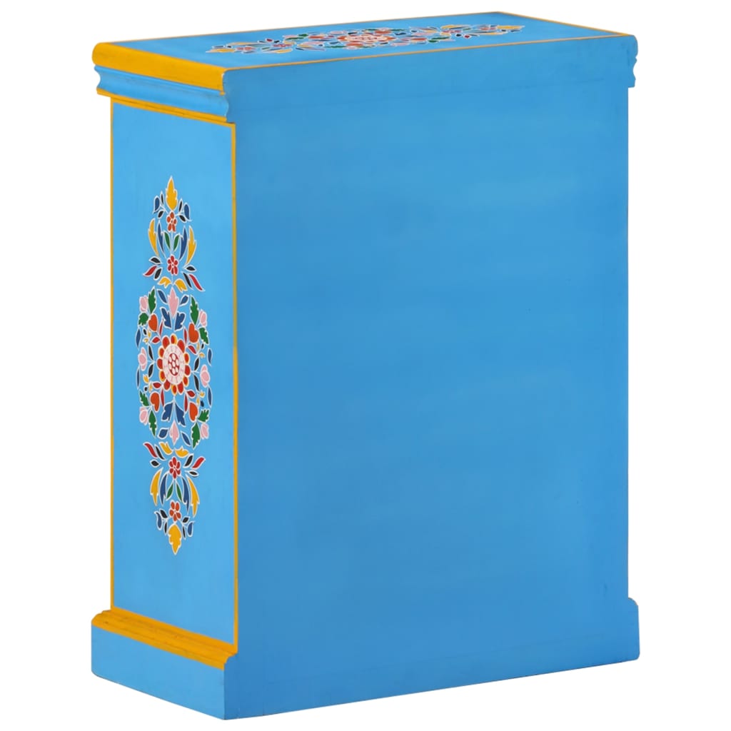 vidaXL Wandkast handgeschilderd massief mangohout turquoise