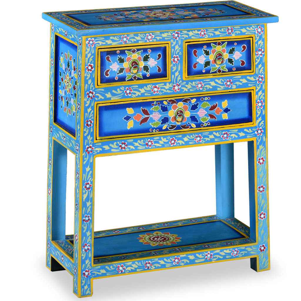 vidaXL Dressoir 55x30x76 cm massief mangohout turquoise