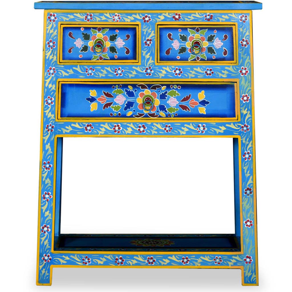 vidaXL Dressoir 55x30x76 cm massief mangohout turquoise