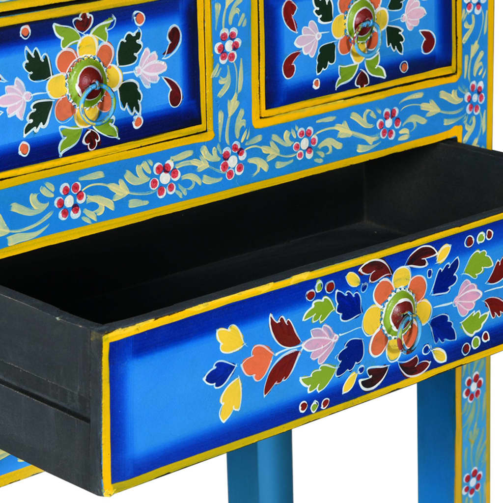 vidaXL Dressoir 55x30x76 cm massief mangohout turquoise