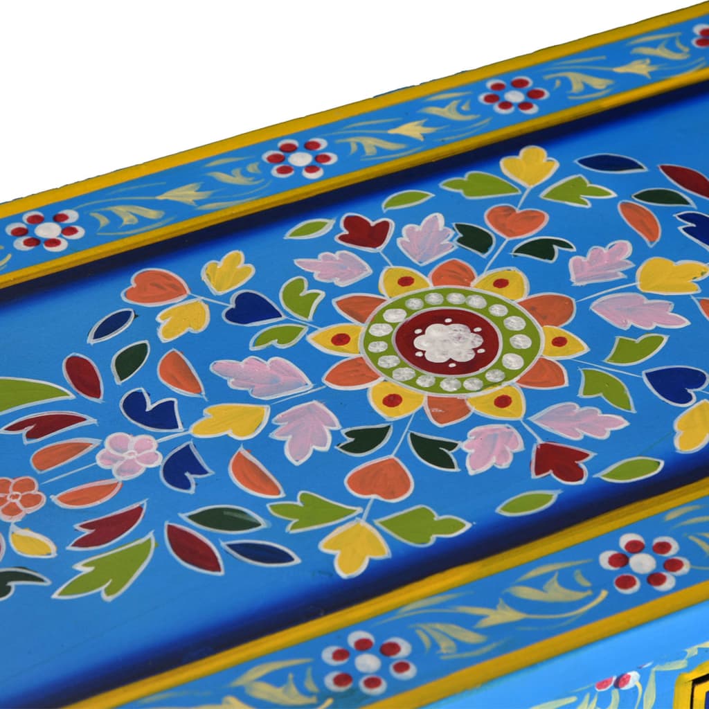 vidaXL Dressoir 55x30x76 cm massief mangohout turquoise