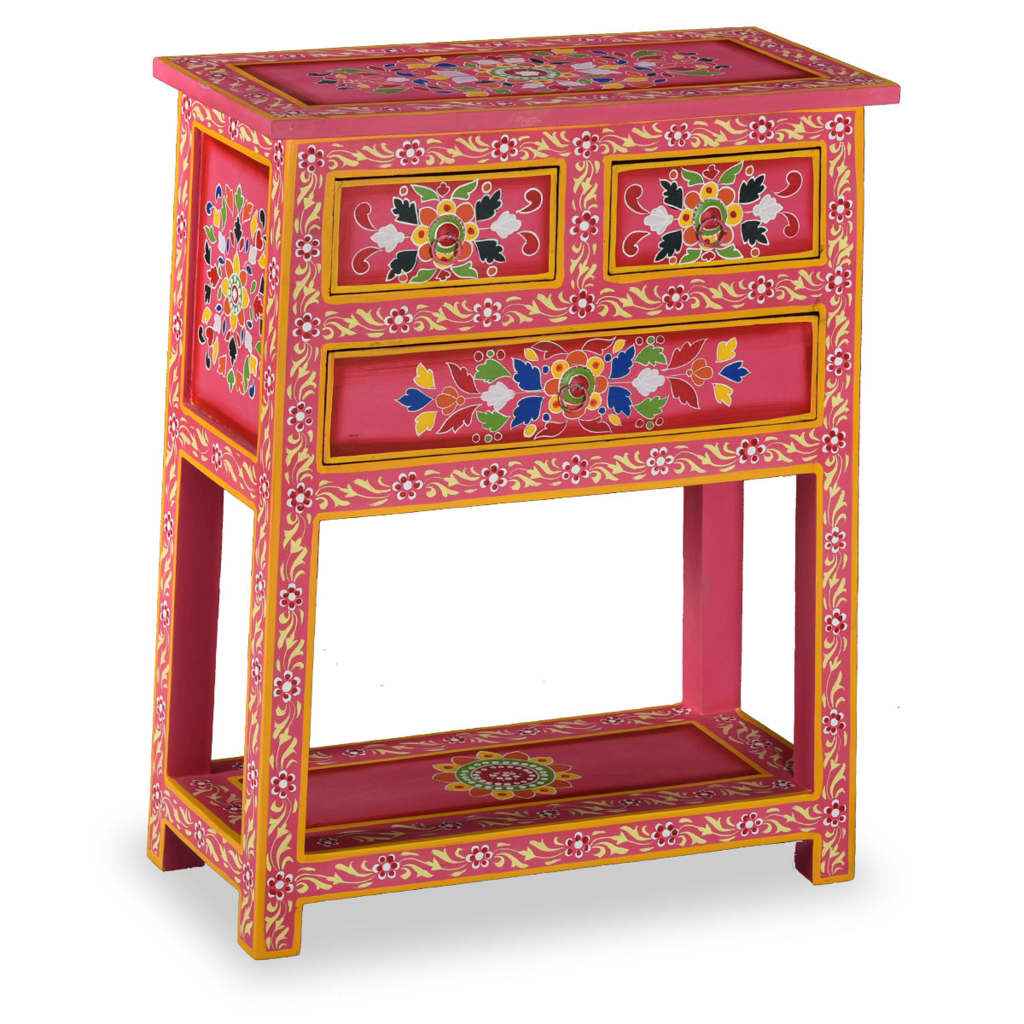 vidaXL Dressoir 55x30x76 cm massief mangohout turquoise