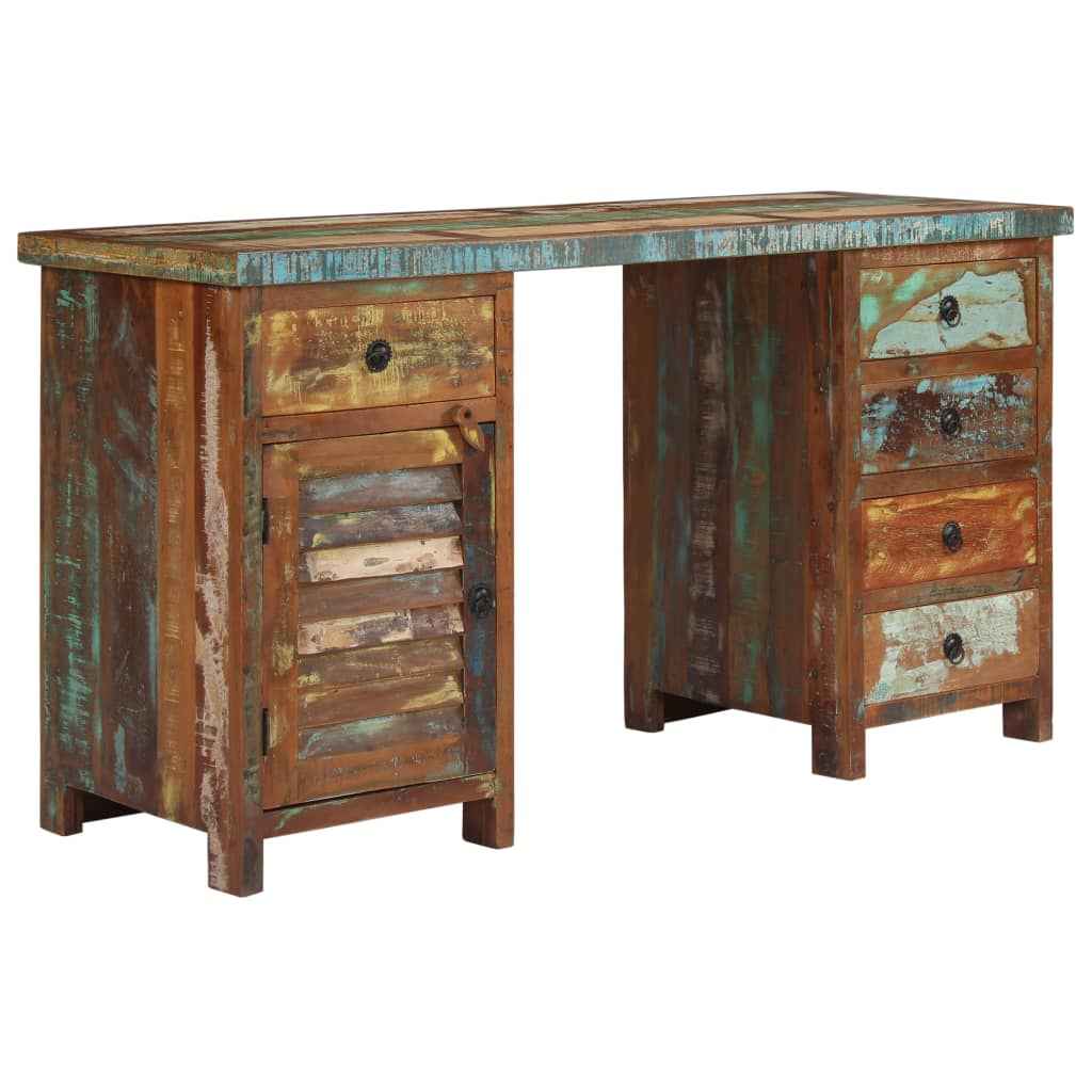 vidaXL Bureau 140x50x77 cm massief gerecycled hout