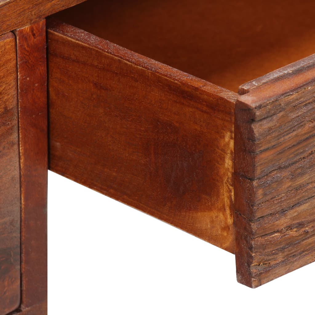 vidaXL Bureau 117x50x76 cm massief acaciahout en echt leer