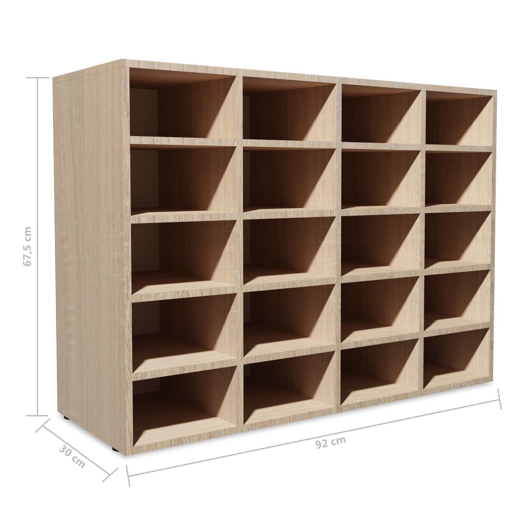 vidaXL Schoenenrek 92x30x67,5 cm bewerkt hout eikenkleurig
